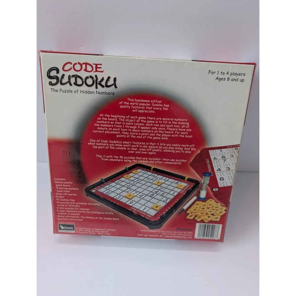 Code Sudoku Board Game by Pressman 2006 New 1-4 Players Puzzle